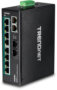 TRENDnet, 10-Port Hard Indus Gig PoE+ DINR Switch