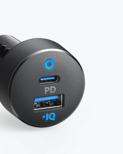 PD PD+2 18W USB-C + 15W USB-A BLK
