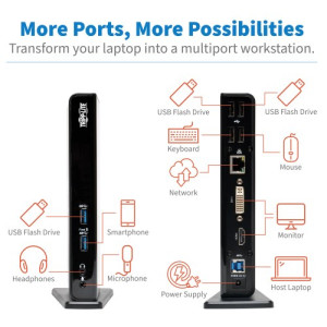 USB 3.0 Laptop Dual Head Docking Station