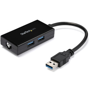Startech, USB 3.0-1GB Network Adpt 2-Port USB Hub