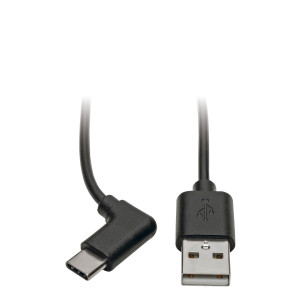Tripp Lite, USB-A Male to Right Angle USB-C Male 1M