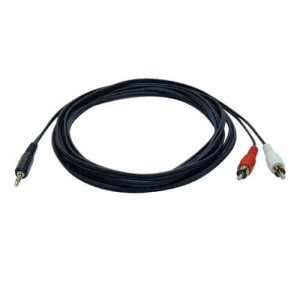 Cable Y Adapter 3.5mm M/2xRCA-M 6ft