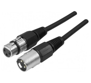 EXC, XLR 3 P Male to Female Black cord- 1 m EXC, XLR 3 P Male to Female Black cord- 1 m