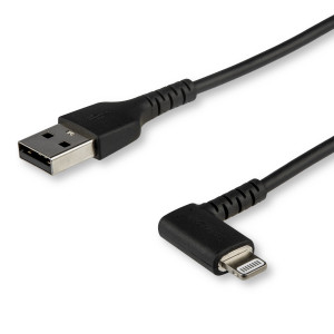 Startech, Cable - Black Angled Lightning To USB 1m