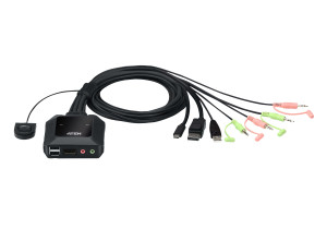 Aten, 2 Port USB-C & DP Cable KVM