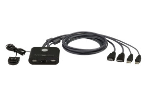 Aten, 2-Port USB FHD HDMI Cable KVM Switch