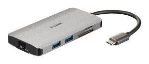 D-Link, 8-in-1 USB-C Hub -HDMI/Ethernet/SD/Power