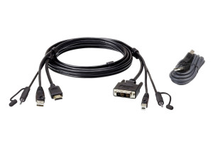 Aten, DVI-HDMI SingleDisplay KVM cable set 2M
