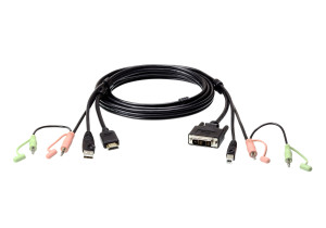 1.8M USB HDMI to DVI-D KVM Cable+Audio