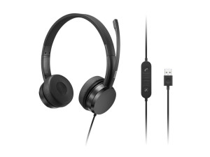Lenovo, USB-A Wired Stereo Headset With Cntrl Bx