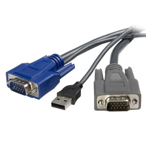 10 Ultra-Thin USB VGA 2-in-1 KVM Cable