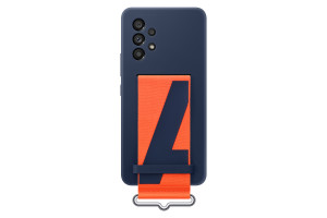 Samsung, A53 5G Silicone Cover with Strap Navy