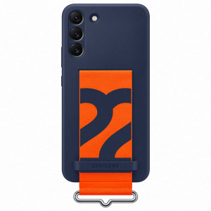 S22+ Silicone Cover with Strap Navy