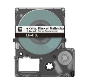 Epson, Matte Clear/Black 12mm LK-4TBJ