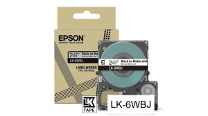 Epson, Matte White/Black 24mm LK-6WBJ