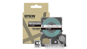Epson, Matte Clear/White 12mm LK-4TWJ