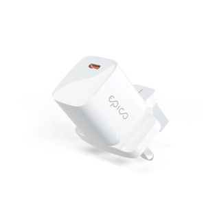 Epico, 20w Mini USB-C UK Plug - White