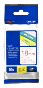 Brother, TZE242 18mm Red On White Label Tape