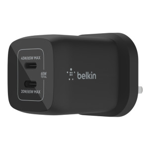Belkin, 65W PD Dua USB-C GaN Charger Blk