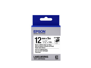 Epson, Labels LK-4WBQ Black on White 12mm