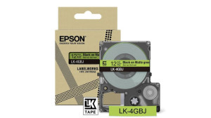 Epson, 4GBJ Black on Matte GreenTape 12mm