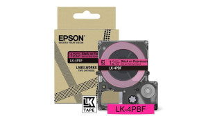 Epson, 4PBF Black on FluorescentPink Tape 12mm