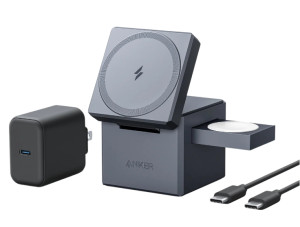 Anker, 3-in-1 Cube With MagSafe- Europe Gray
