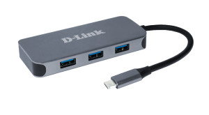 D-Link, 6-in-1 USB-C Hub w HDMI/Gigabit Ethernet