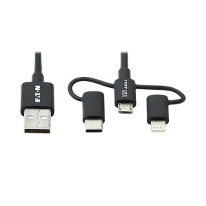 Tripp Lite, USB-A Lght USB Mic B Usb-C Sync Chg 1.8M