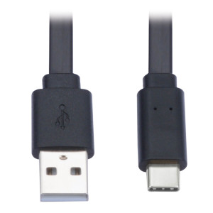 Tripp Lite, USB-A To USB-C Flat Cbl Thndr 3 Blk 1.8M