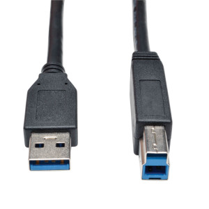 USB 3.0 Black A/B Device Cable - 3 ft.
