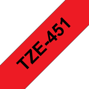 Brother, TZE451 24mm Black On Red Label Tape