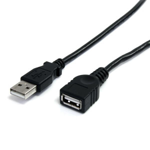 3 ft Black USB 2.0 Extension Cable