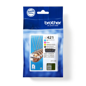 Brother, LC421VAL CMYK MultiPack 200 Pages Ink