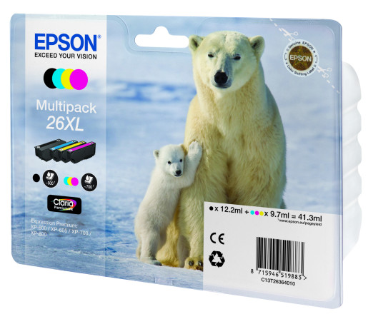 26XL Black Colour Ink Multi