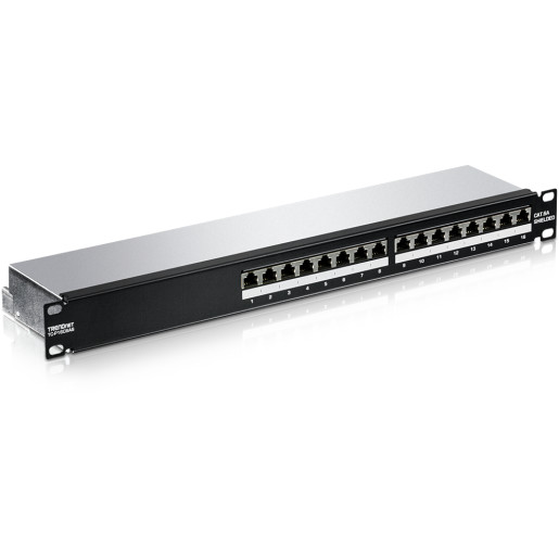 16-Port Cat6a Shielded Patch Panel