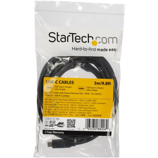 Cable USB-C w/ 5A PD - USB 2.0 - 3m 10ft