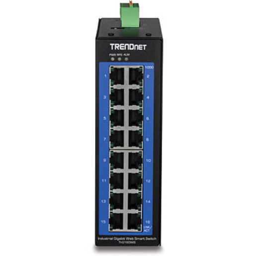 16-Port Indus. Gig WS DIN-Rail Switch