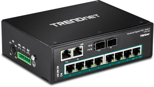 10-Port Hard Indus Gig PoE+ DINR Switch