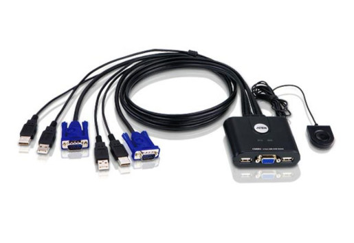 2-Port USB INLINE CABLED KVM Switch