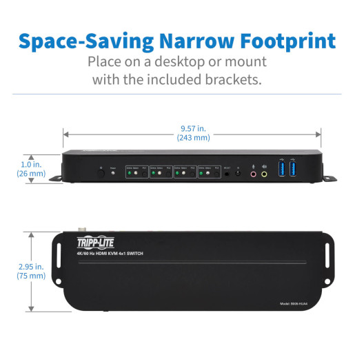 HDMI USB KVM Switch 4-Port 4K 60Hz Ir