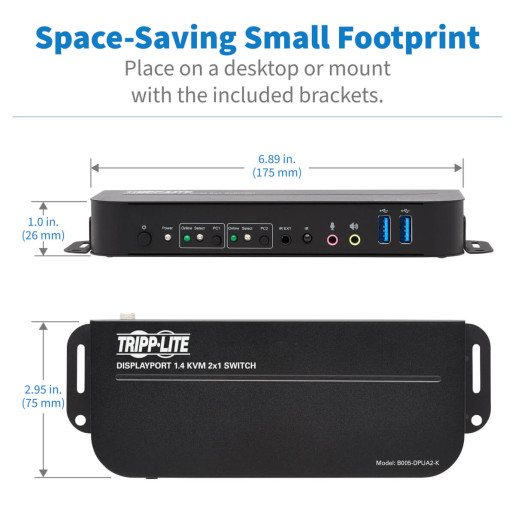 Displayport USB KVM Switch 2-Port 4K Kit