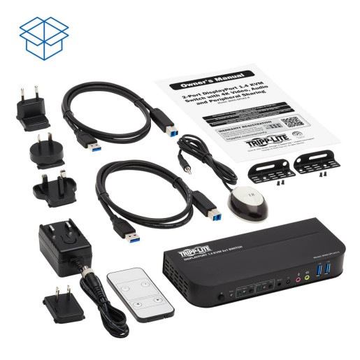 Displayport USB KVM Switch 2-Port 4K Kit