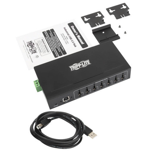 7PT INDST USB Hub 15 KV ESD Wall/DIN MNT