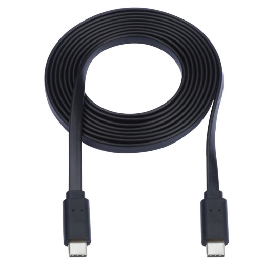 USB-C Flat Cable M/M Thndrblt 3 Blk 0.9M