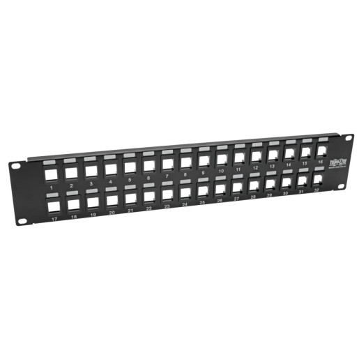 32-Port Keystone Blank Patch Panel 2URM