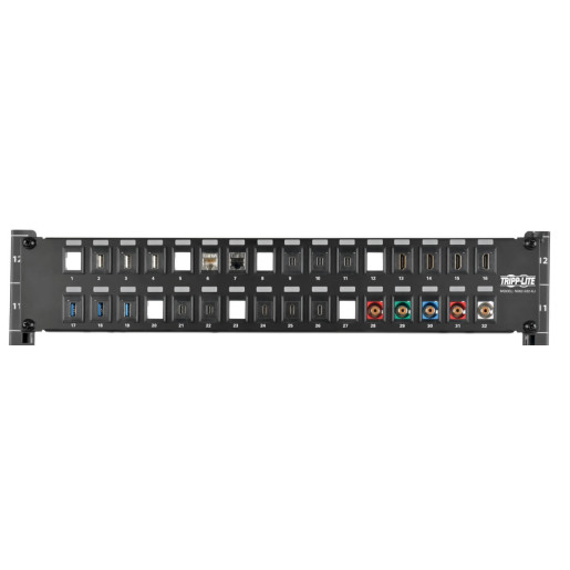 32-Port Keystone Blank Patch Panel 2URM