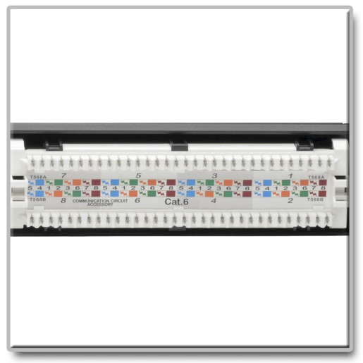 Cat6 PoE Patch Panel 24-Port 110 568A/B