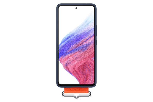 A53 5G Silicone Cover with Strap Navy