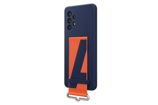 A53 5G Silicone Cover with Strap Navy